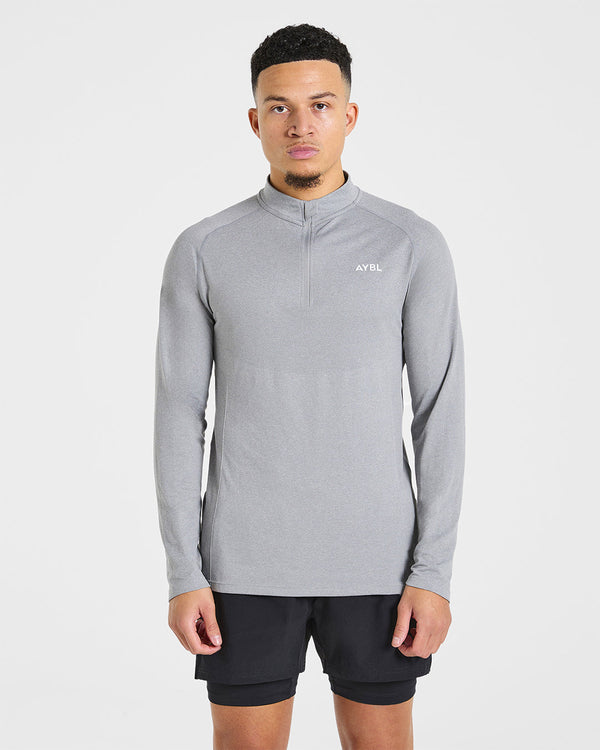Essential Seamless 1/4 Zip Pullover - Gris Marl