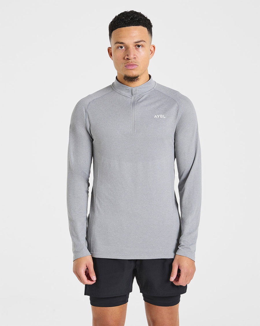 Essential Seamless 1/4 Zip Pullover - Gris Marl