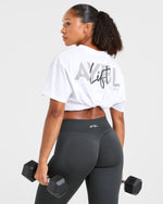 Lift Graphic Oversized T Shirt - Blanc