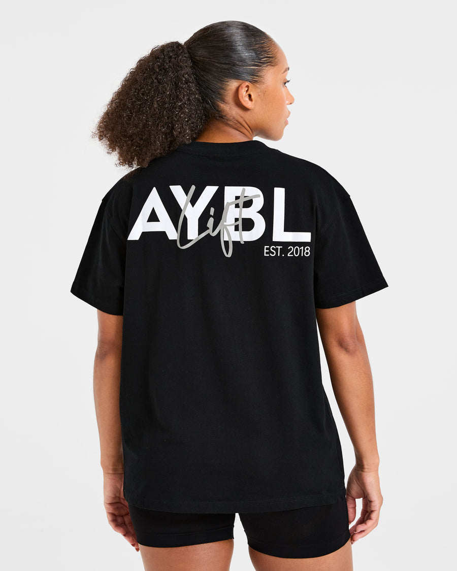 Lift Graphic Oversized T Shirt - Noir