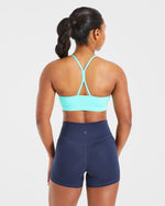 Essential Ruched Sports Bra - Aqua Bleu