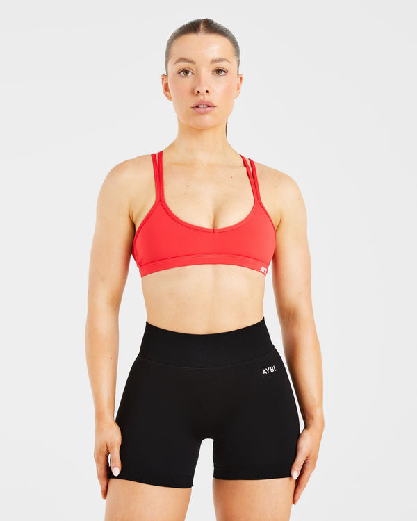 Essential Strappy Sports Bra - True Rouge