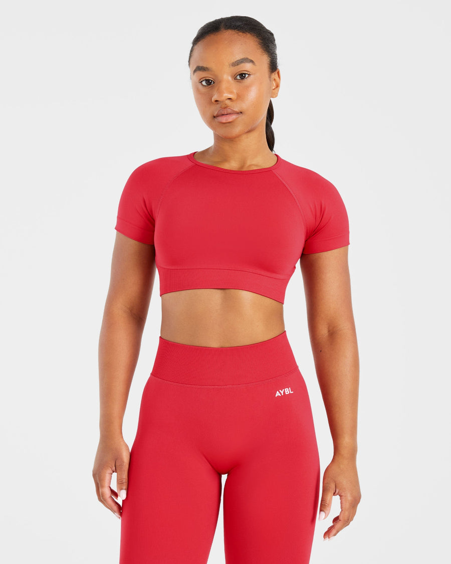 Adapt Seamless Crop Top - Salsa Rouge