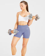 Essential V Neck Strappy Sports Bra - Blanc