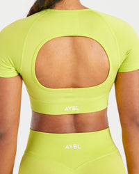 Adapt Seamless Crop Top - Lime Vert