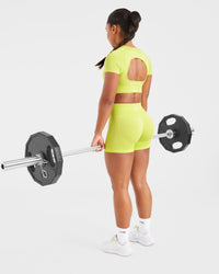 Adapt Seamless Crop Top - Lime Vert