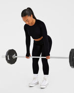 Empower Seamless Long Sleeve Crop Top - Noir