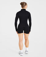 Essential Seamless 1/2 Zip Pullover - Noir