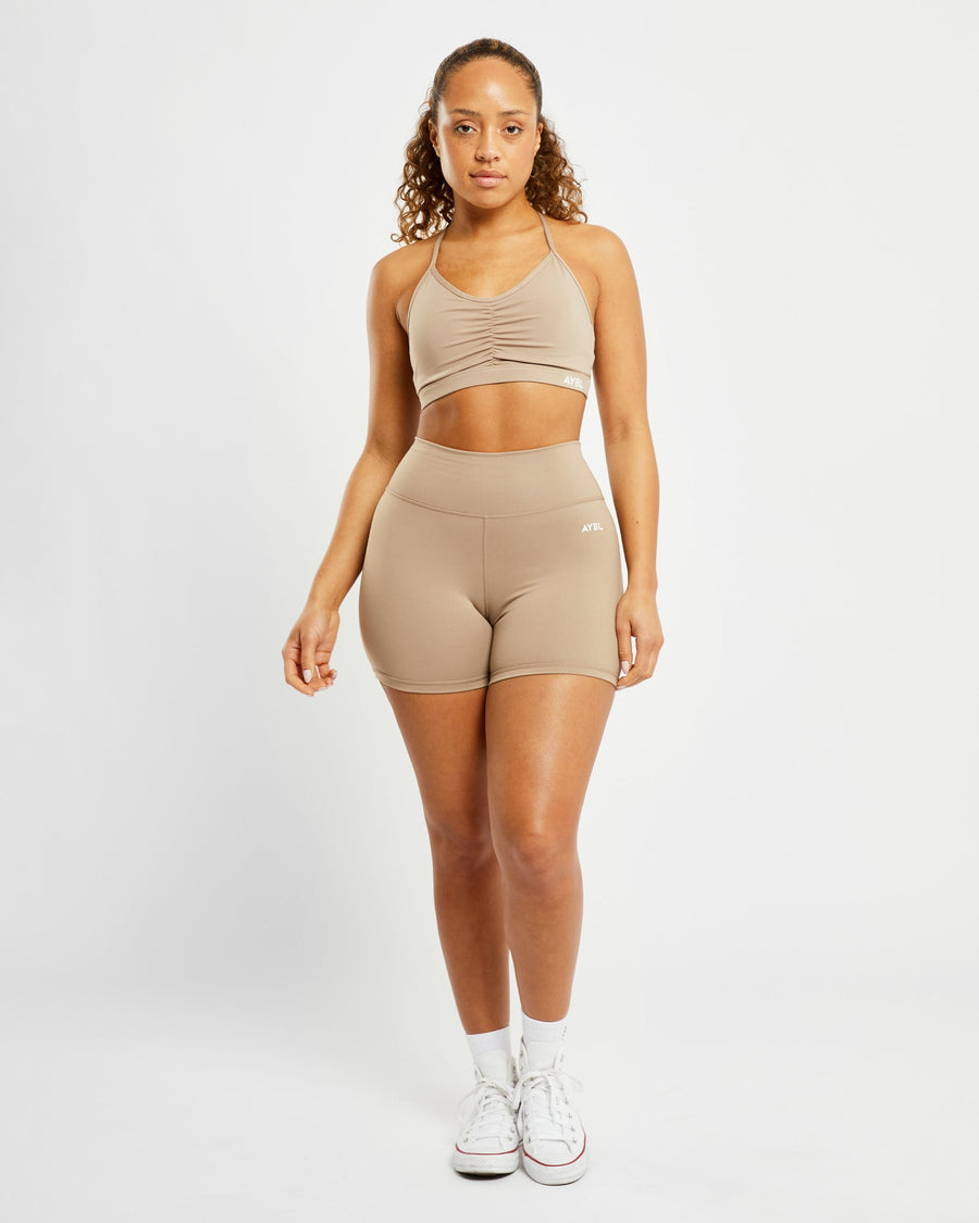 Essential Ruched Sports Bra - Mocha