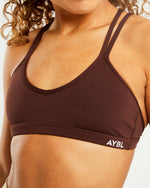 Essential Strappy Sports Bra - Chocolate Marron