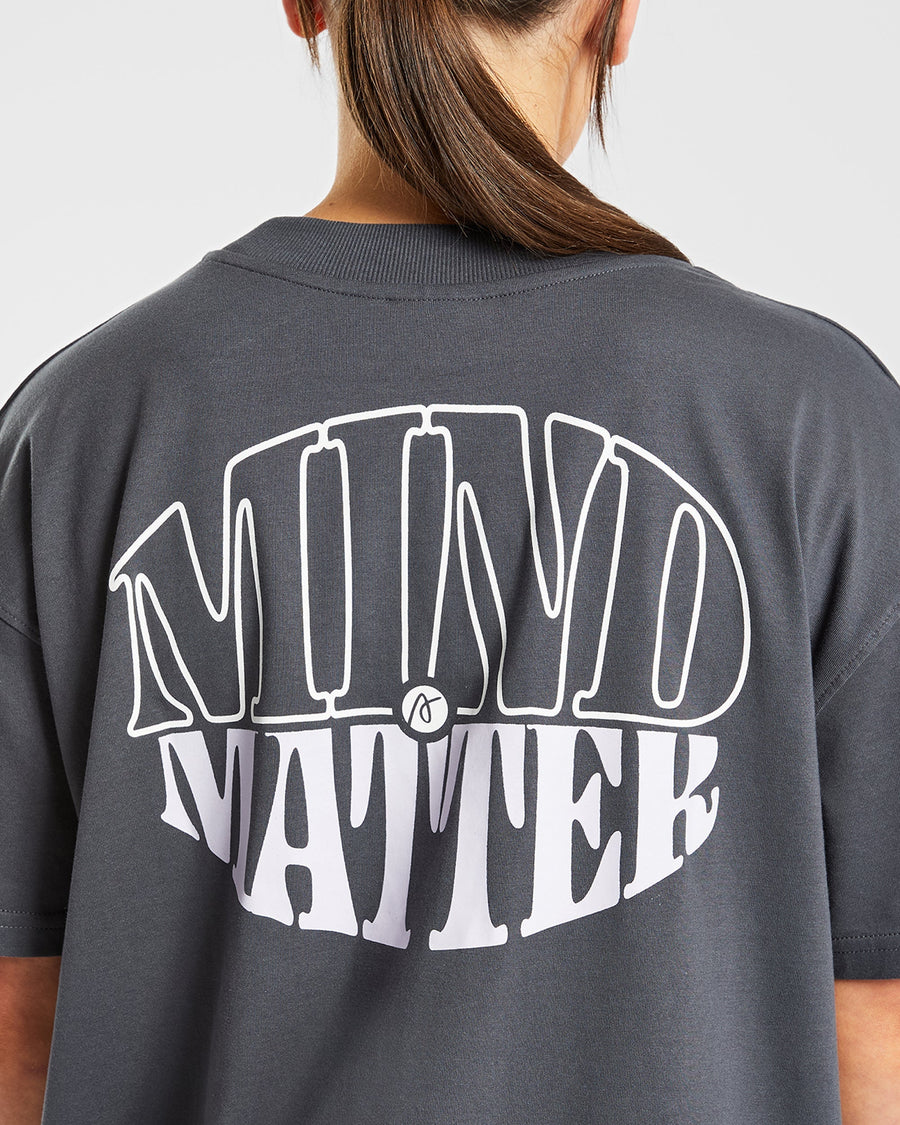 Mind Over Matter Oversized T Shirt - Charcoal/Lilac