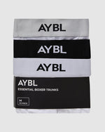 Essential Boxer Trunk (3 pack) - Noir/Blanc/Gris