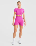 Empower Seamless Crop Top - Magenta