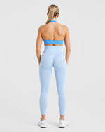 Essential Halterneck Sports Bra - Summer Bleu