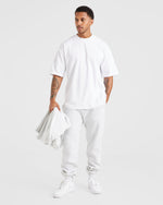 Essential Oversized Joggers - Grey Marl