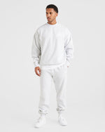 Essential Oversized Sweater - Grey Marl