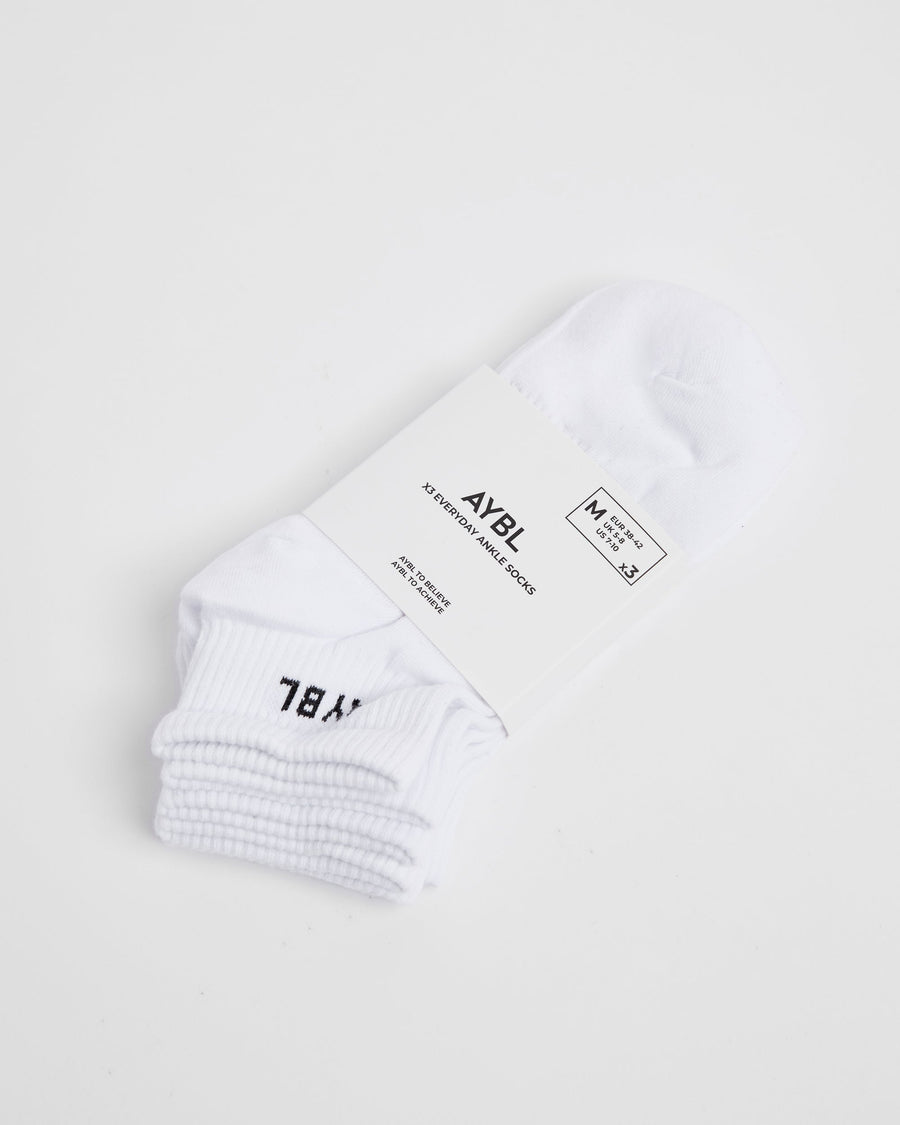 Everyday Ankle Socks (3 Pack) - Blanc
