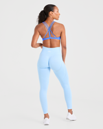Essential Strappy Sports Bra - Summer Blue