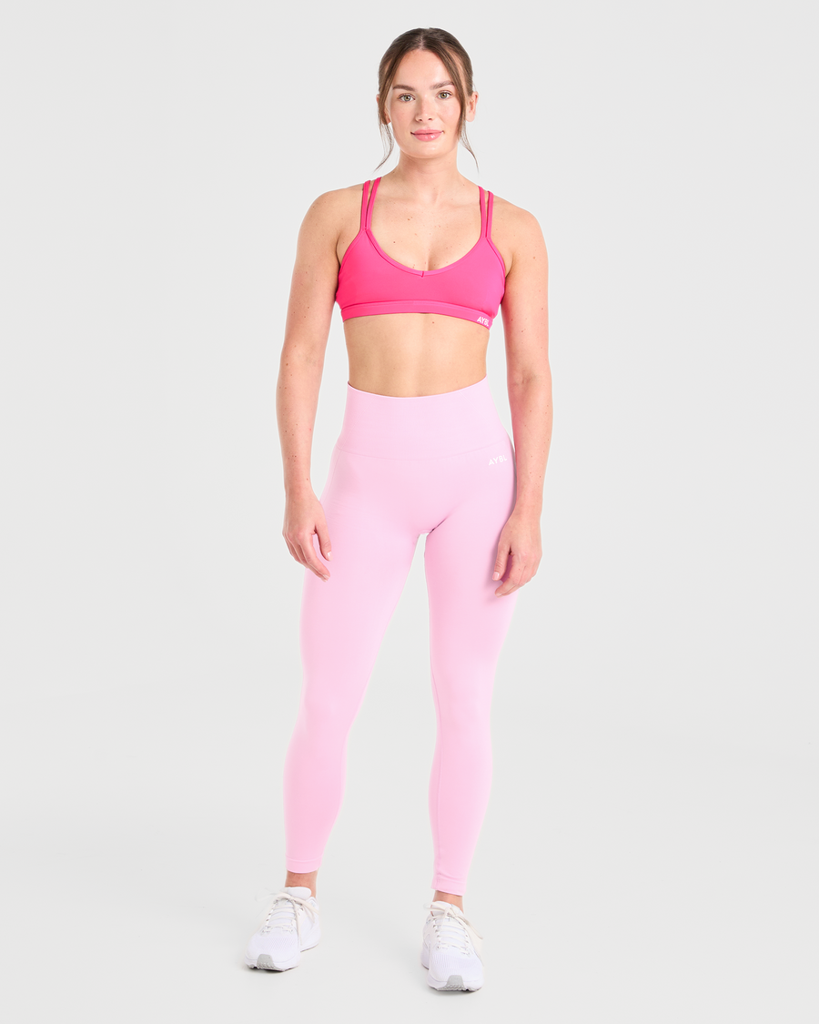 Essential Strappy Sports Bra - Hot Pink