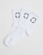 Everyday Embroidered Crew Socks (3 Pack) - Blanc