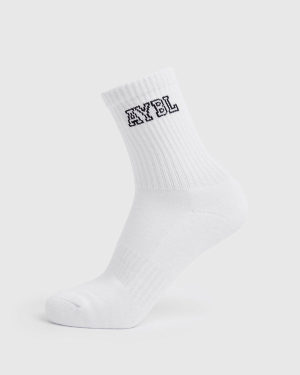 Varsity Crew Socks - Blanc