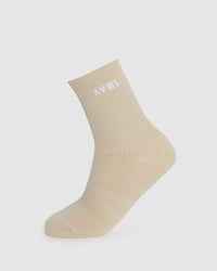Everyday Crew Socks (3 Pack) - Khaki/Beige/Blanc