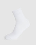 Tonal Embroidered Crew Socks - Blanc