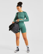 Empower Seamless Cycling Shorts - Forest Vert Marl